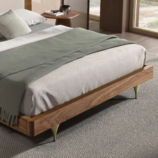Modern Walnut Veneer Bed