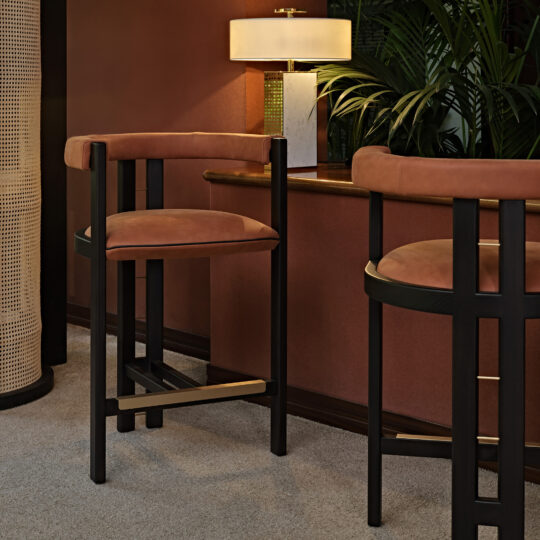 Luxury Upholstered Wooden Counter Stool